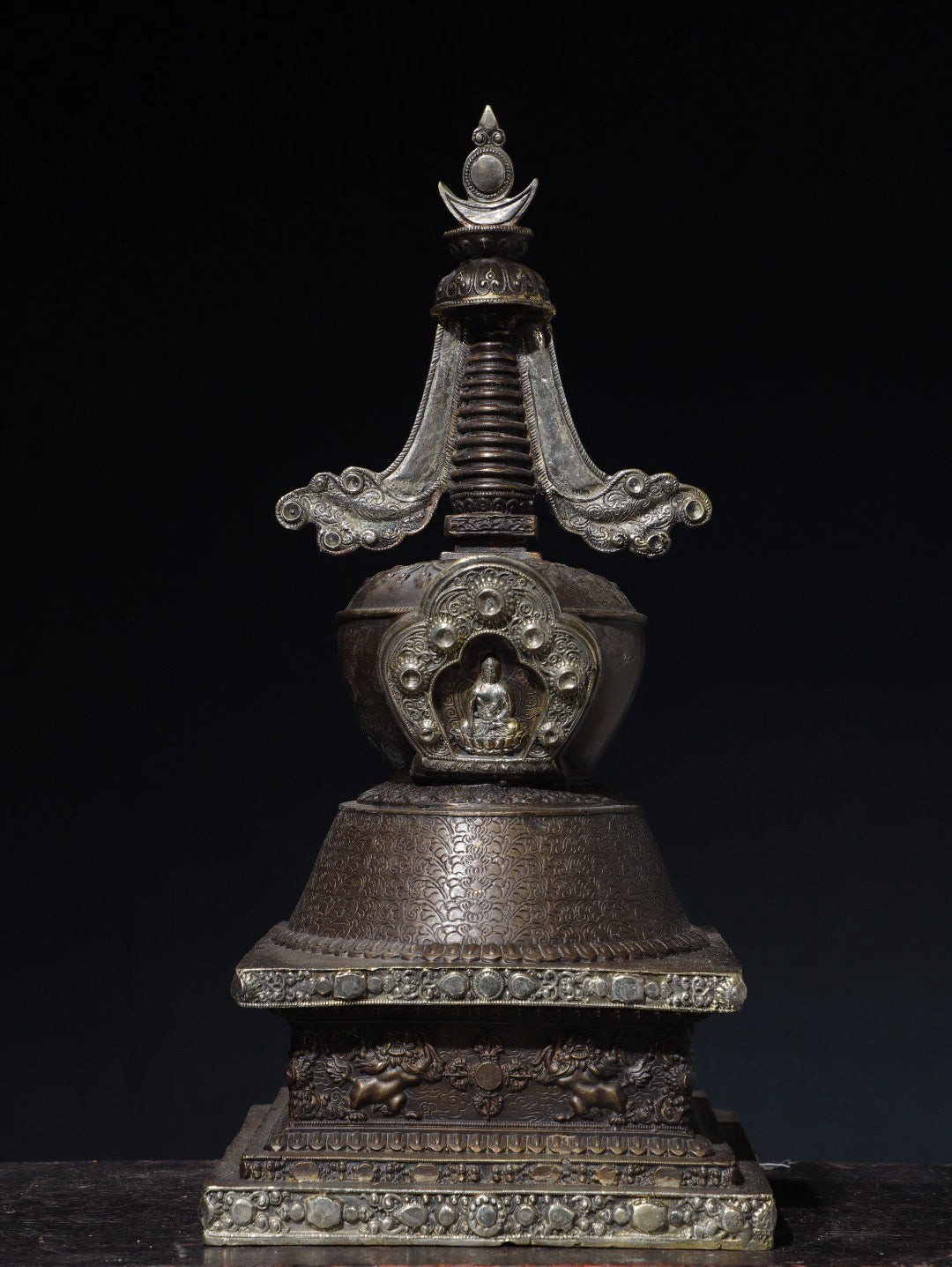 Chinese antique pure copper pagoda