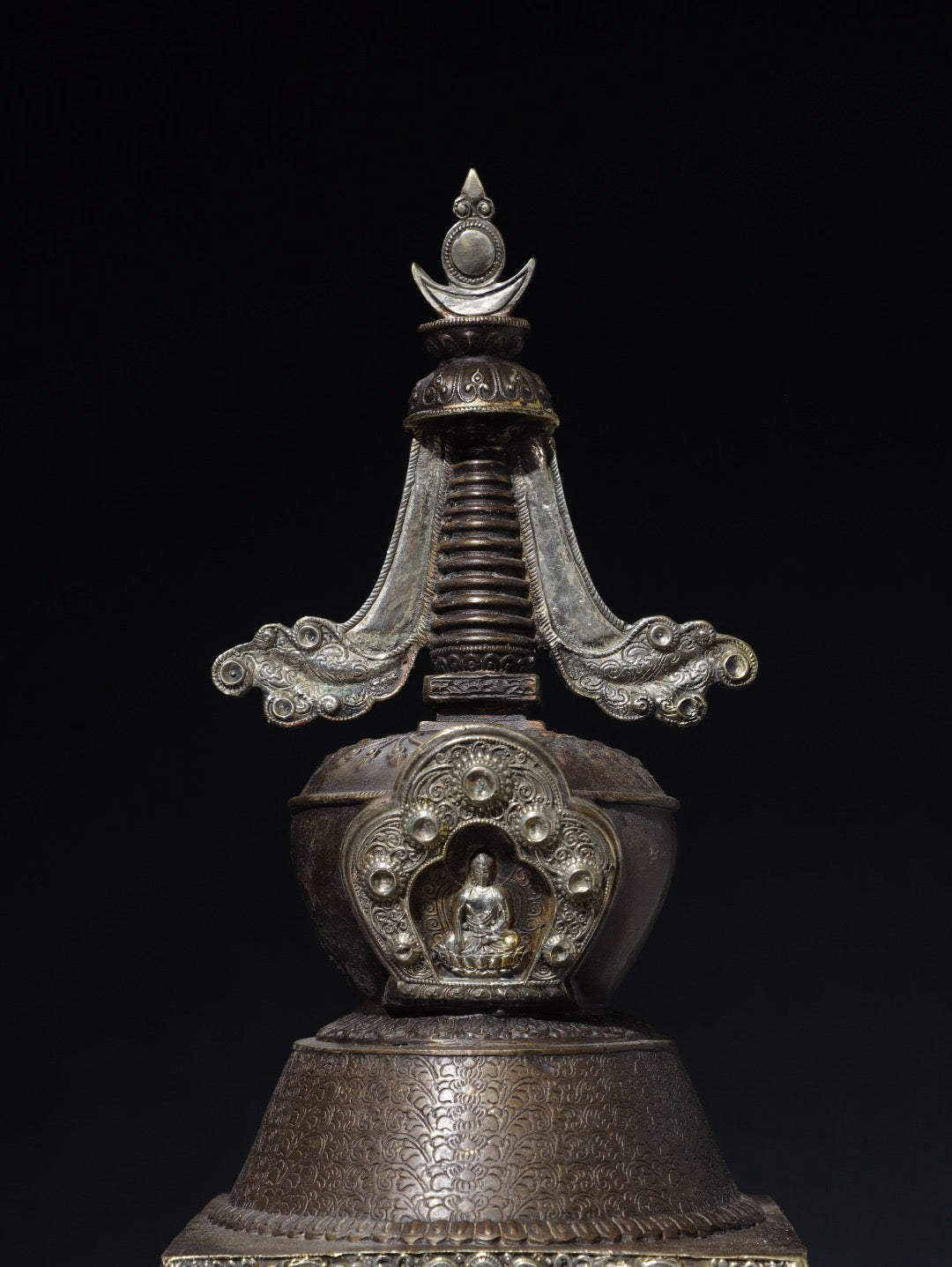 Chinese antique pure copper pagoda