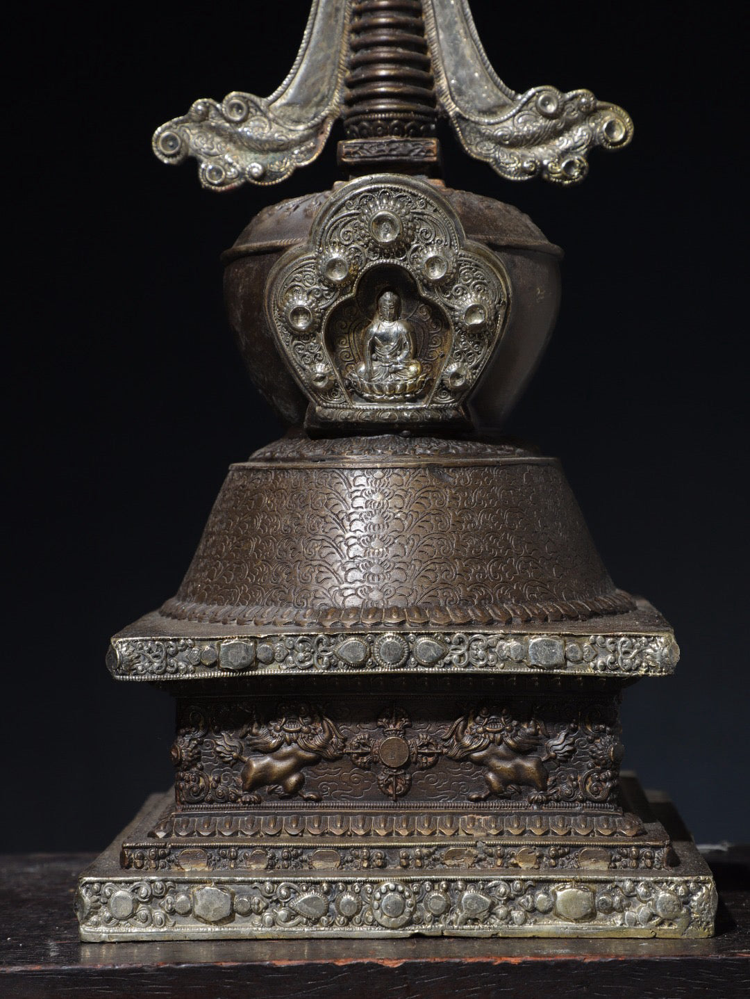 Chinese antique pure copper pagoda