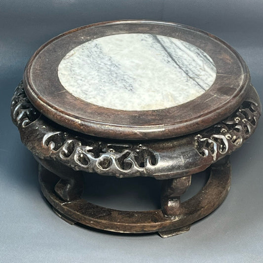Ebony inlaid marble panel flower rack