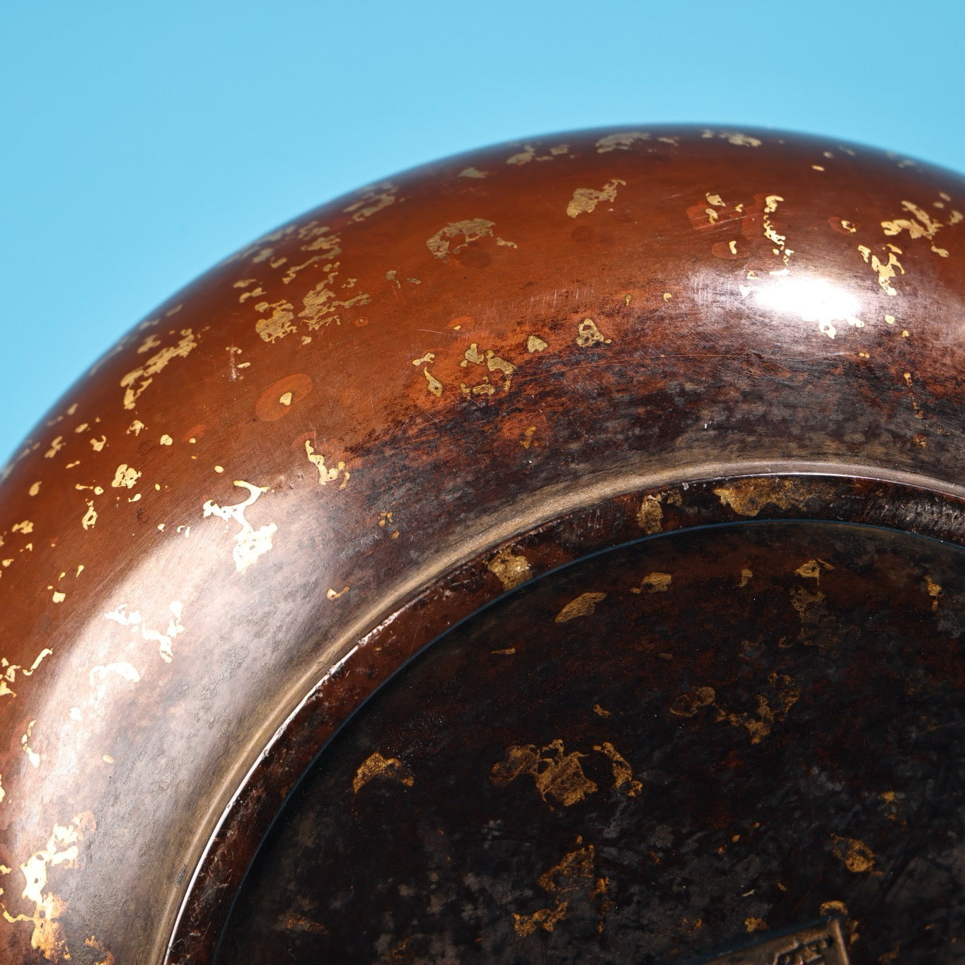 Chinese Antique Pure Copper All Copper Purple Copper Dotted Gold Sprinkling Gold Craft Incense Burner