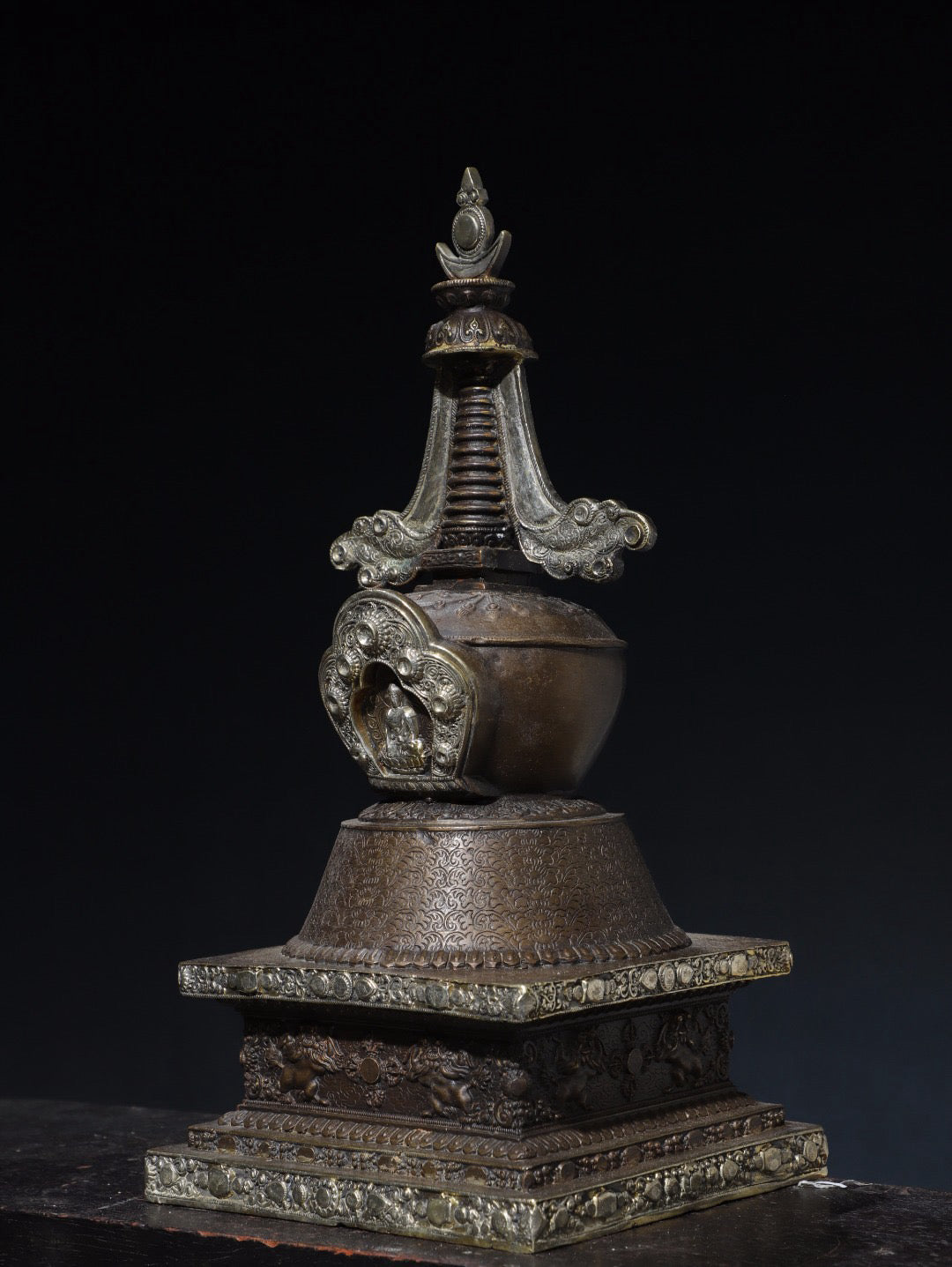 Chinese antique pure copper pagoda