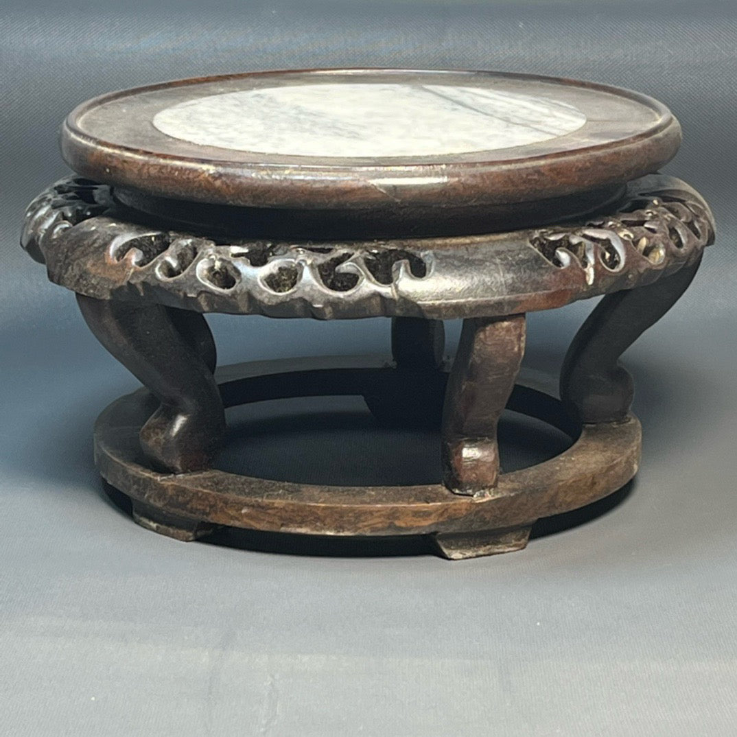 Ebony inlaid marble panel flower rack