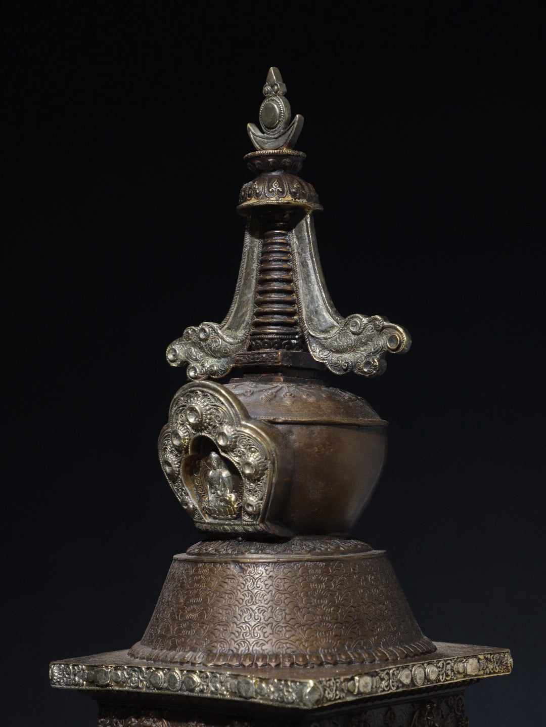Chinese antique pure copper pagoda