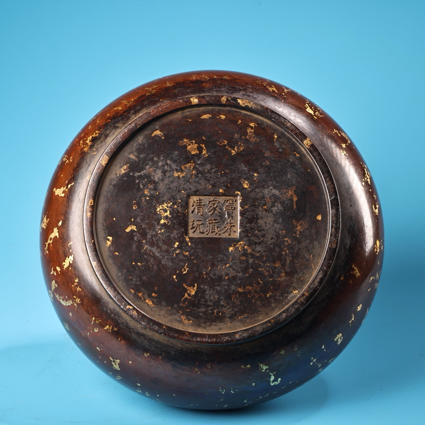 Chinese Antique Pure Copper All Copper Purple Copper Dotted Gold Sprinkling Gold Craft Incense Burner
