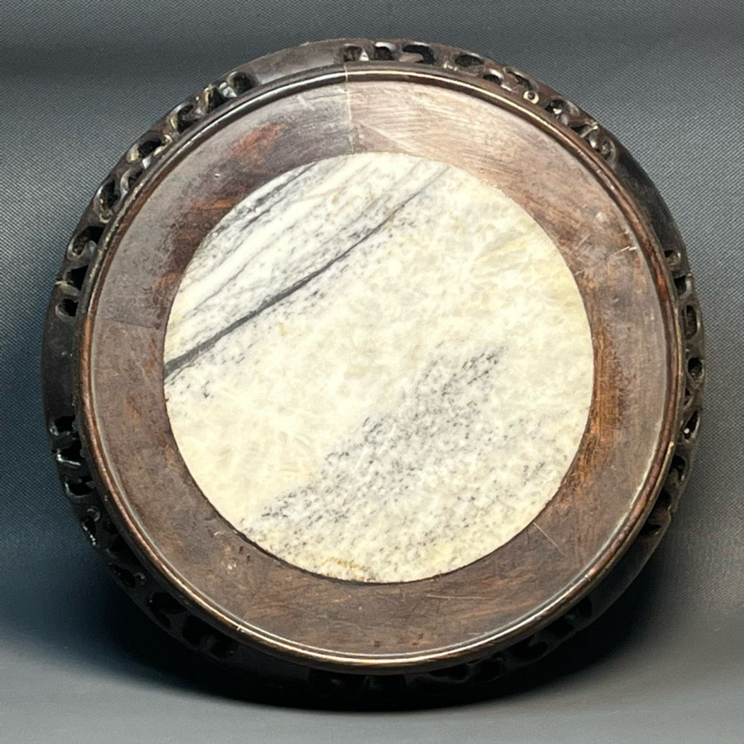Ebony inlaid marble panel flower rack