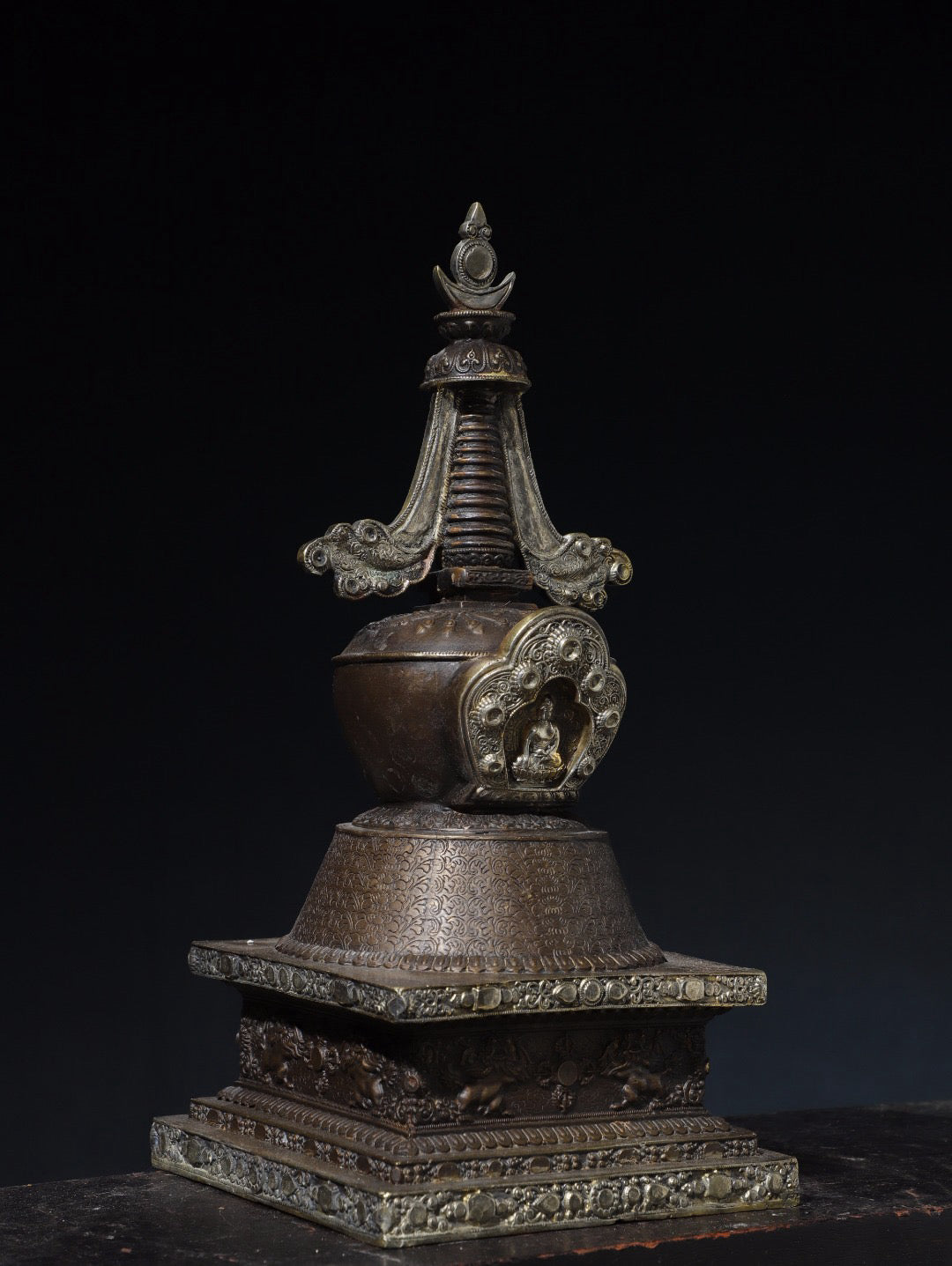 Chinese antique pure copper pagoda