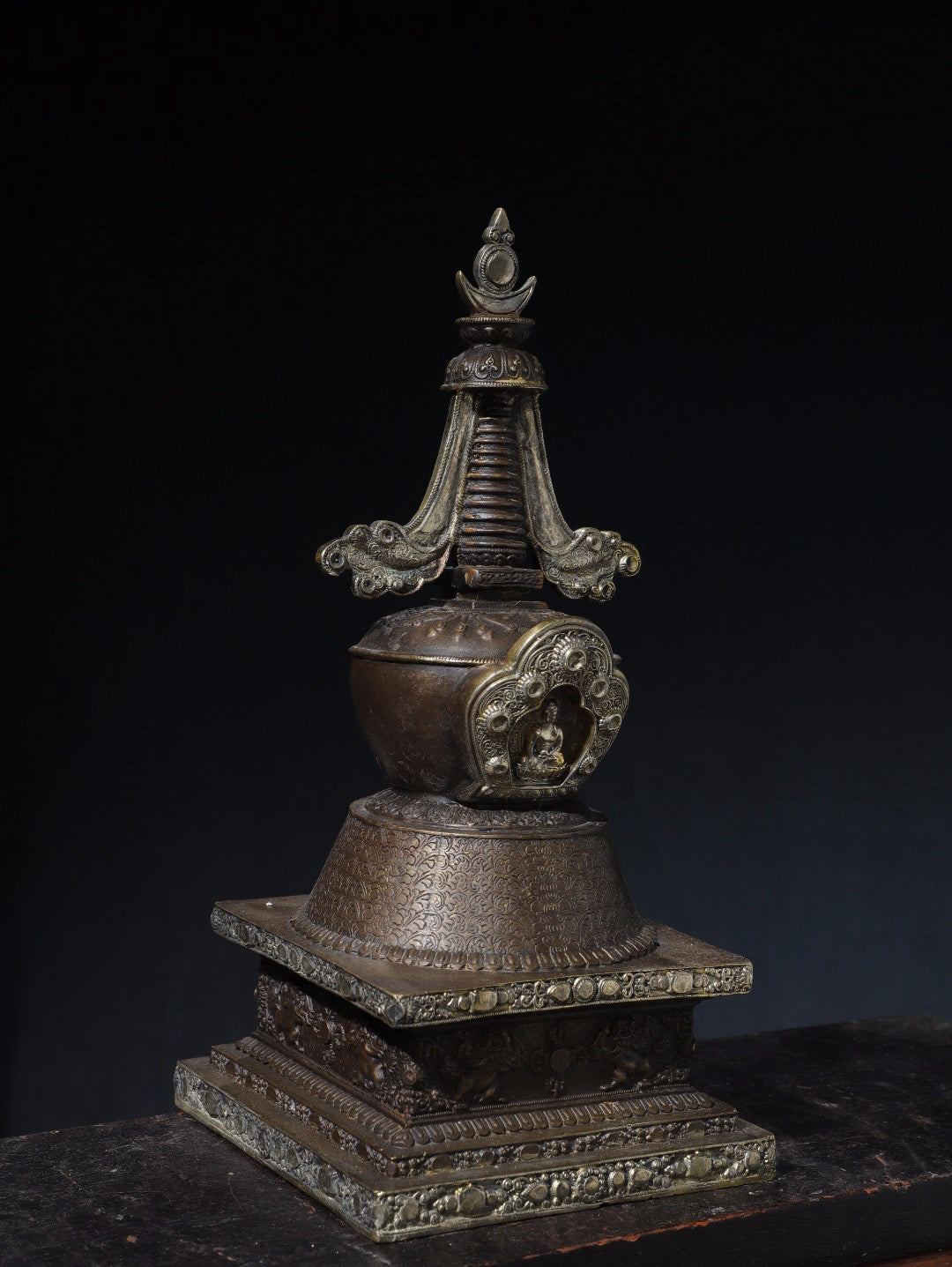 Chinese antique pure copper pagoda