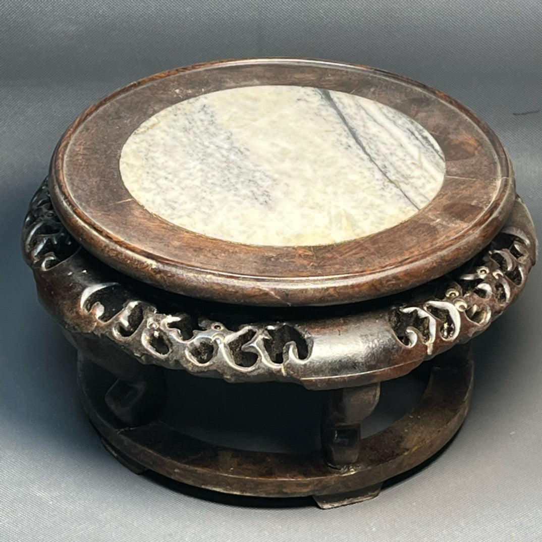 Ebony inlaid marble panel flower rack