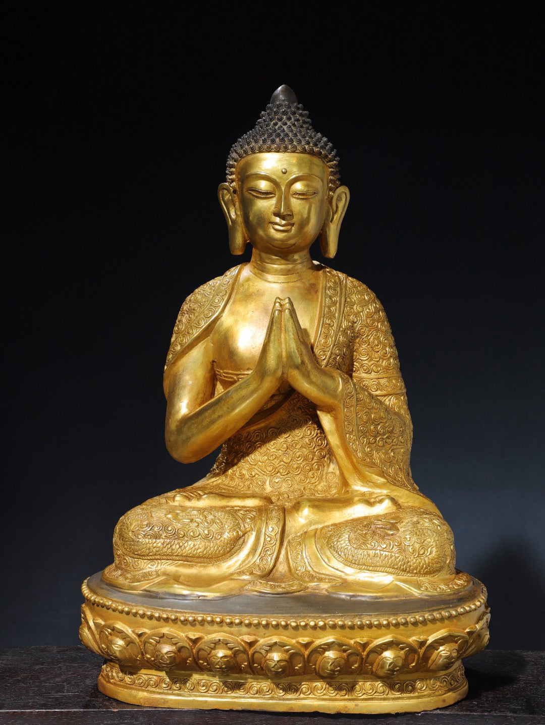 Chinese antique pure copper statue of the Great Sun Buddha