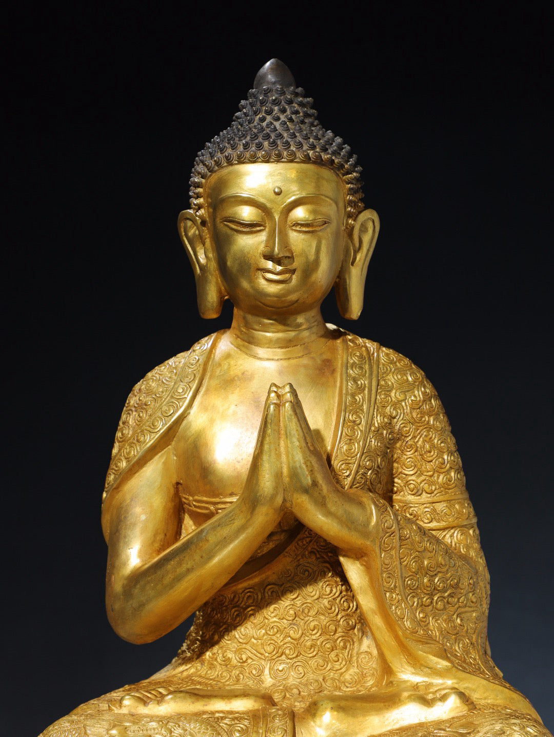 Chinese antique pure copper statue of the Great Sun Buddha