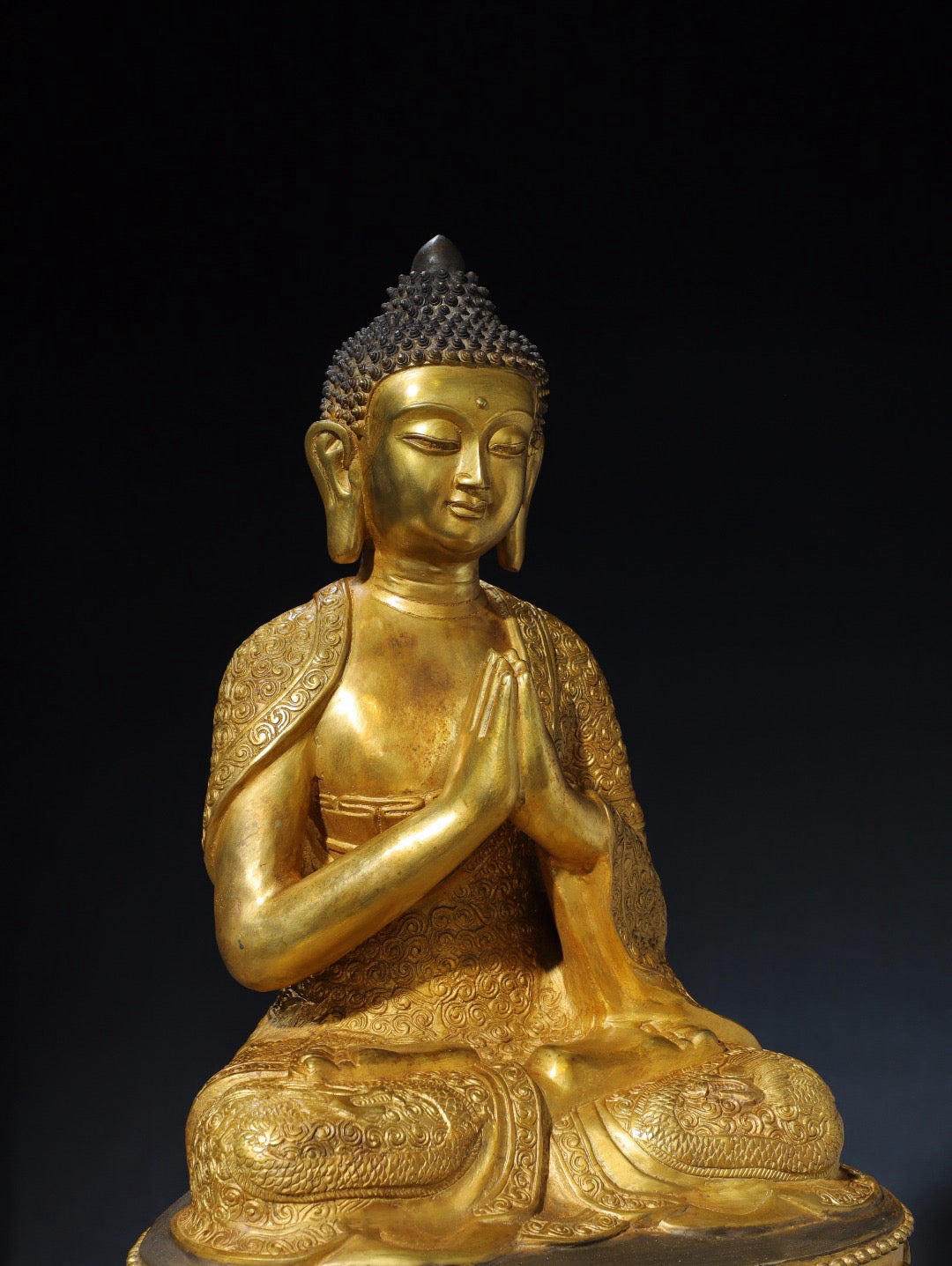 Chinese antique pure copper statue of the Great Sun Buddha