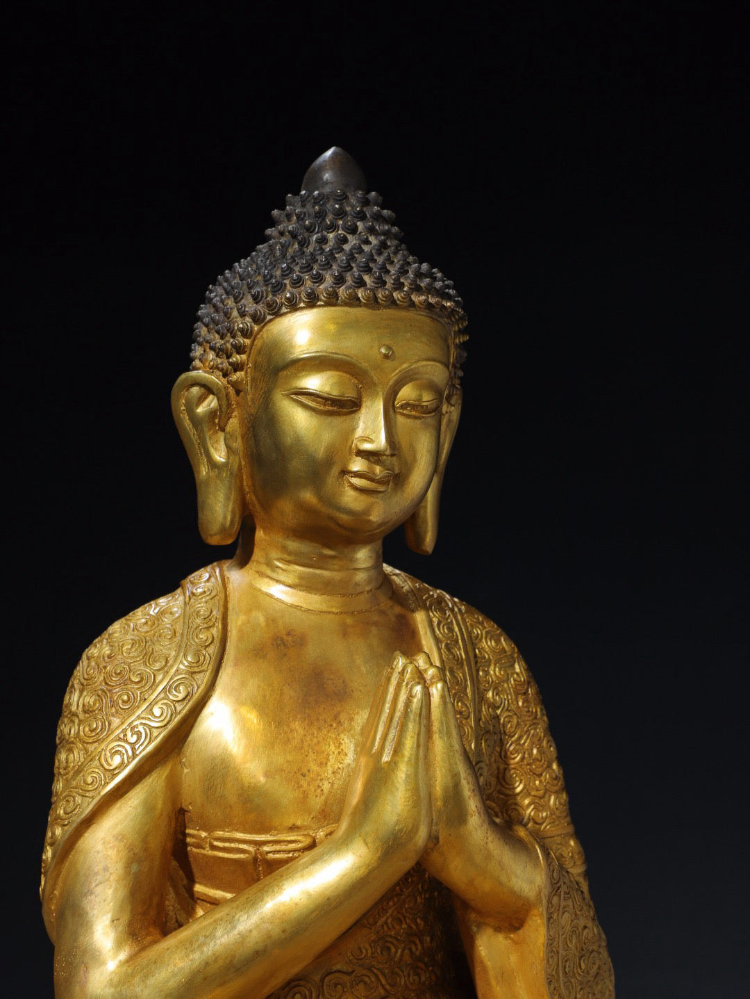 Chinese antique pure copper statue of the Great Sun Buddha