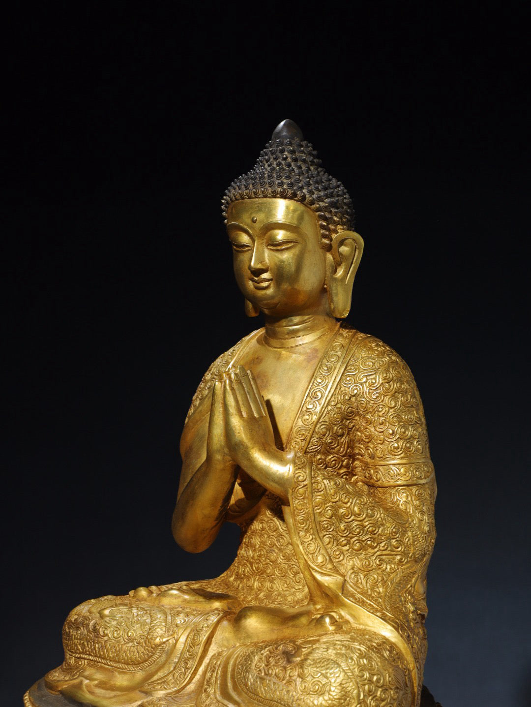 Chinese antique pure copper statue of the Great Sun Buddha