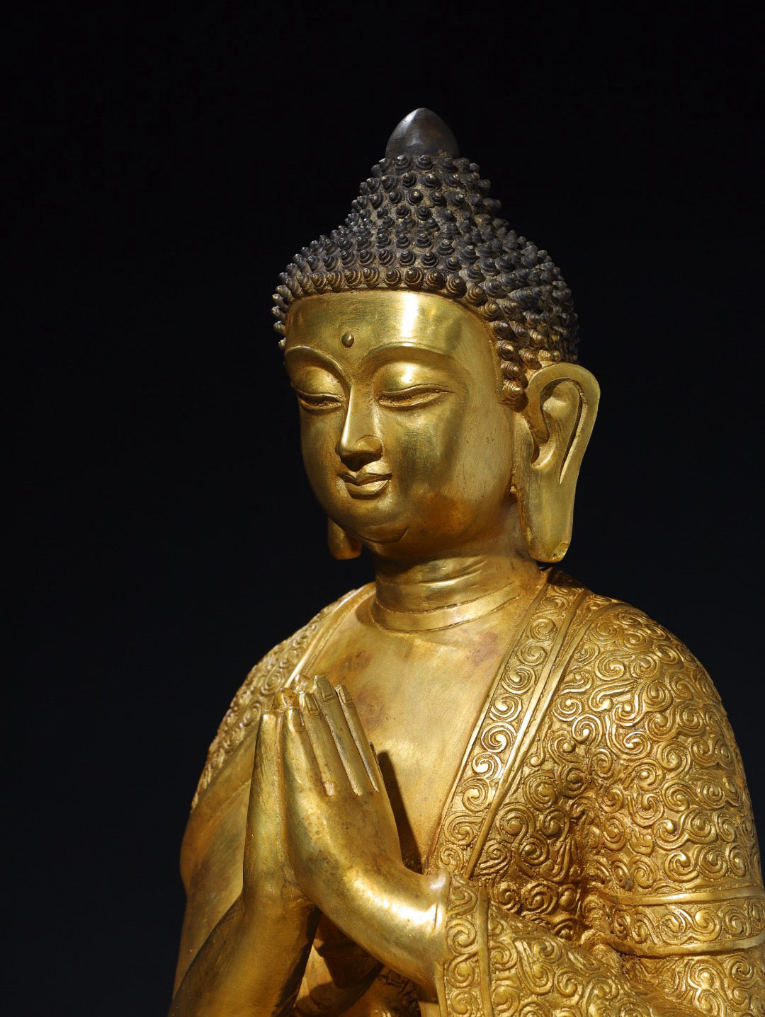 Chinese antique pure copper statue of the Great Sun Buddha