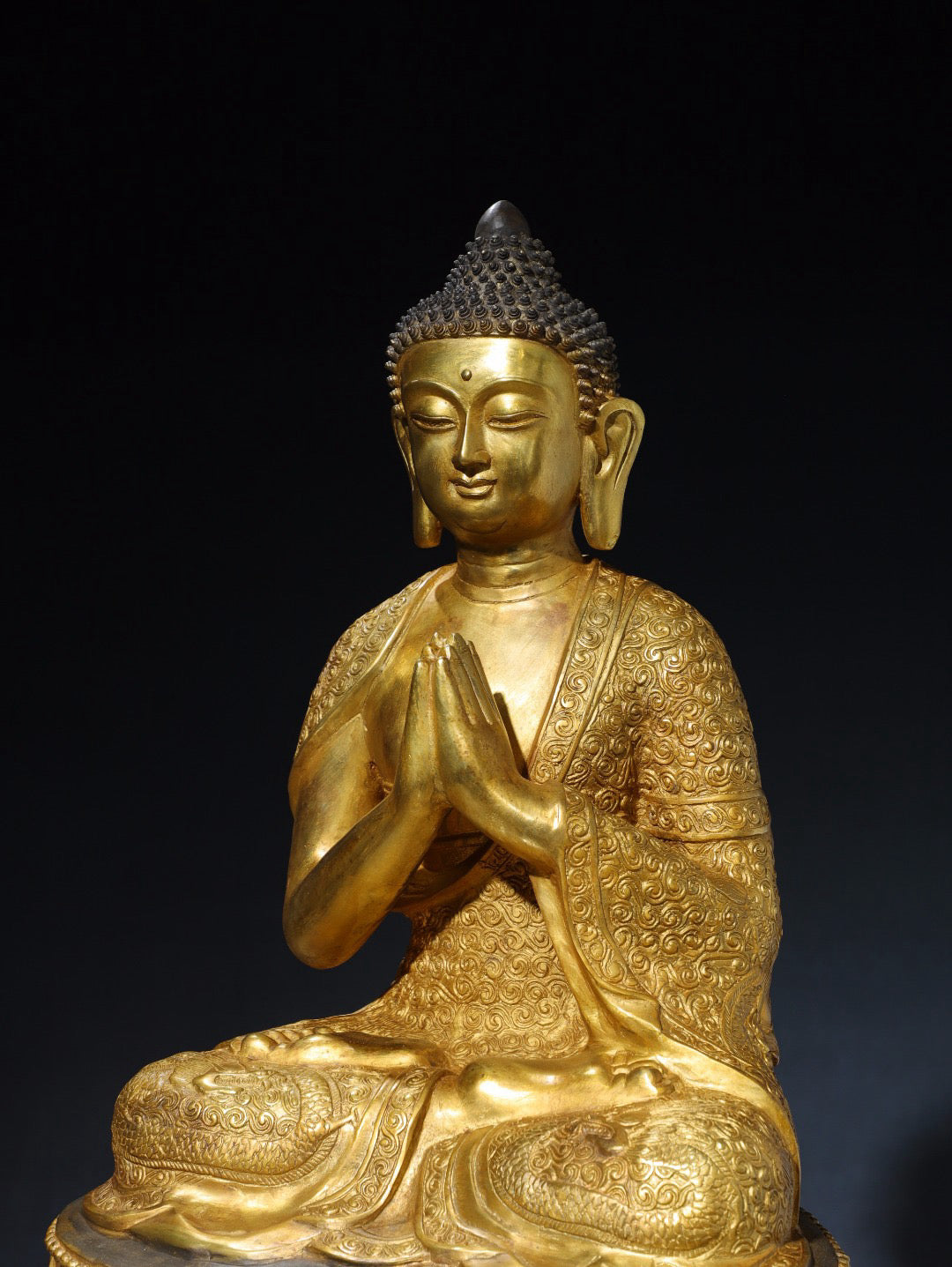 Chinese antique pure copper statue of the Great Sun Buddha