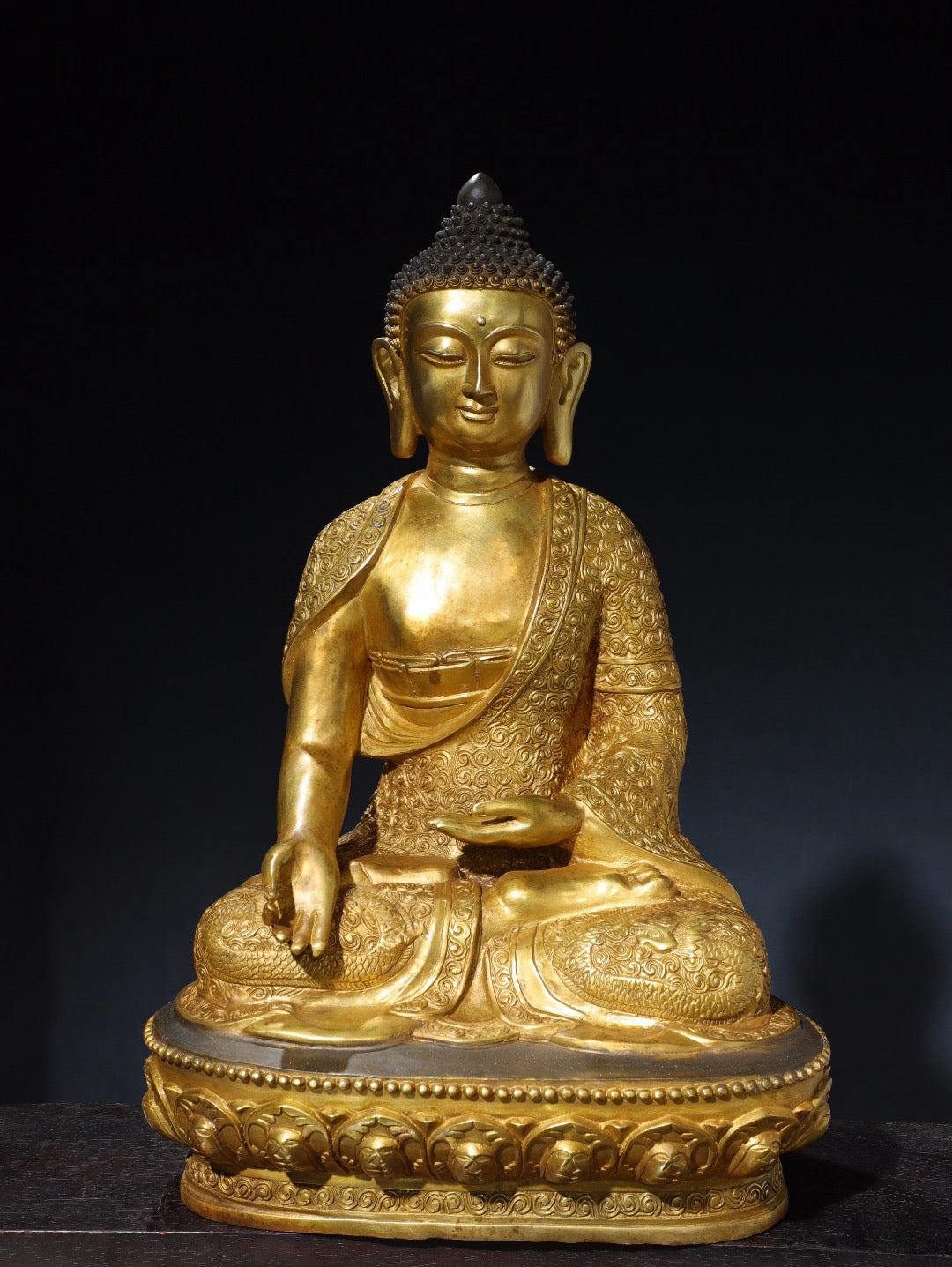 Chinese antique pure copper statue of Amitabha Buddha