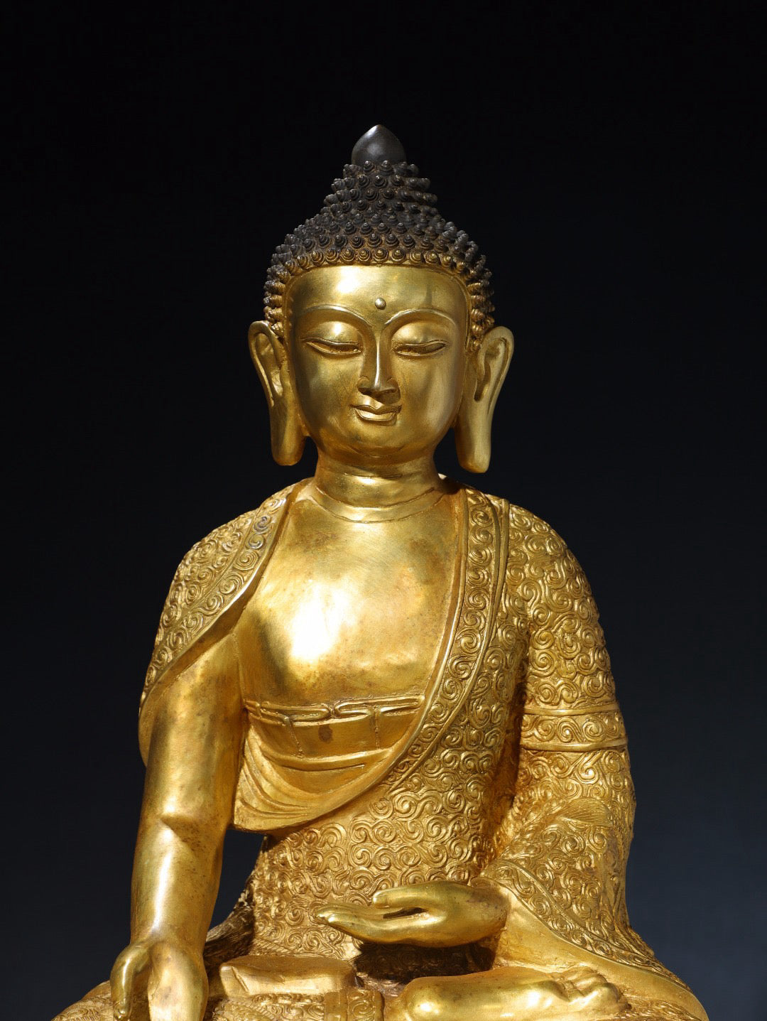 Chinese antique pure copper statue of Amitabha Buddha