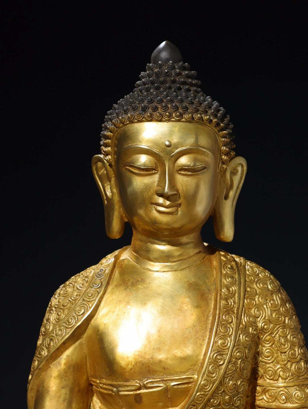 Chinese antique pure copper statue of Amitabha Buddha