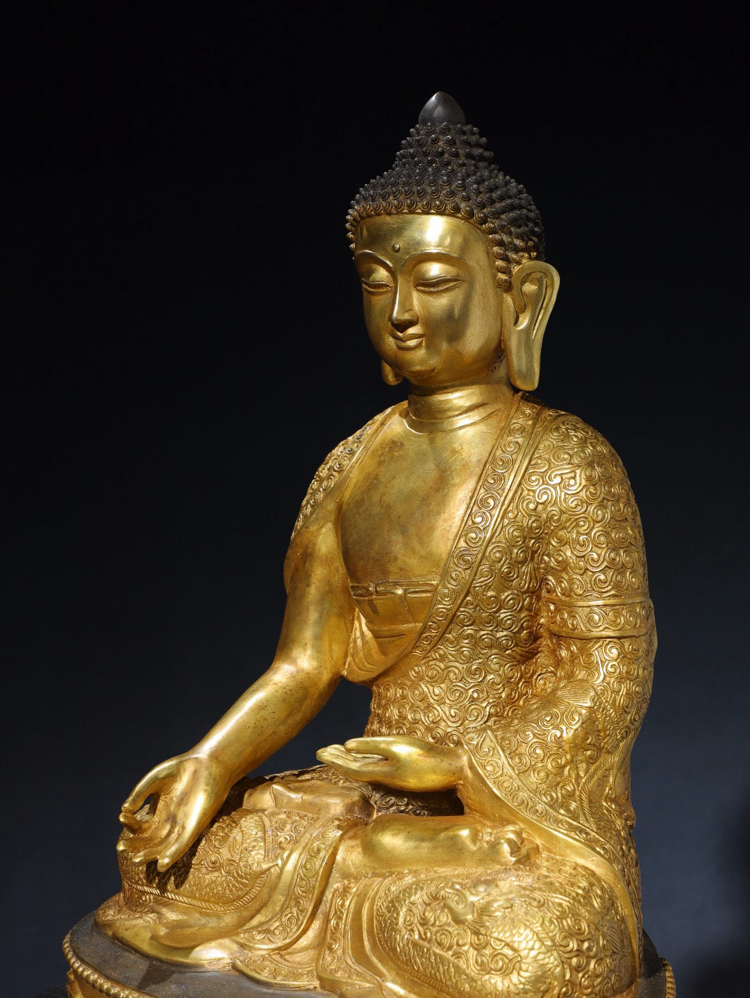Chinese antique pure copper statue of Amitabha Buddha