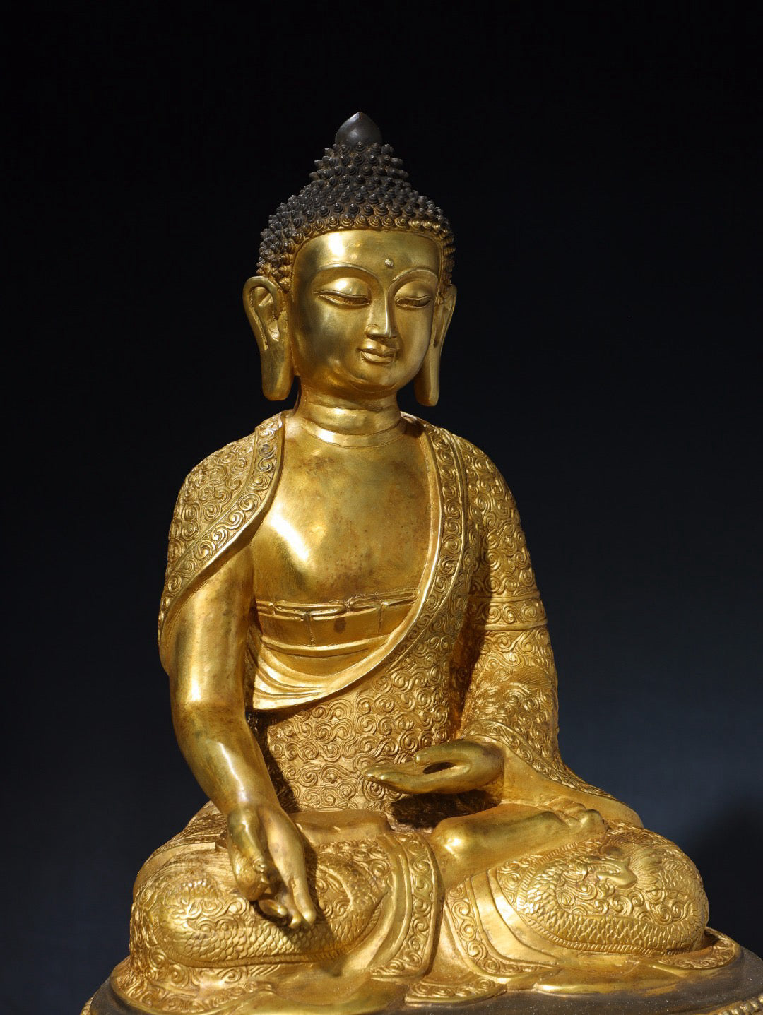 Chinese antique pure copper statue of Amitabha Buddha