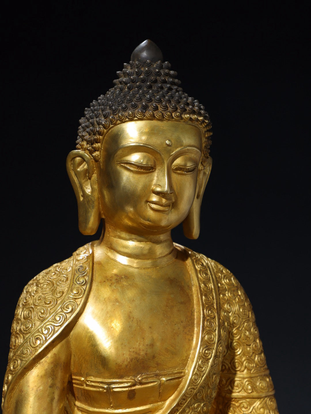 Chinese antique pure copper statue of Amitabha Buddha