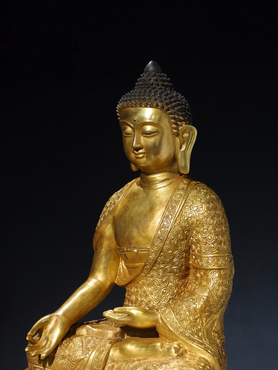 Chinese antique pure copper statue of Amitabha Buddha