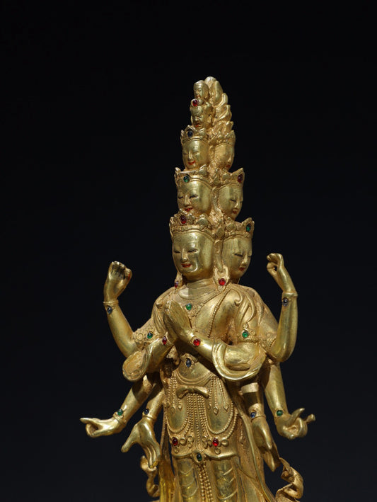 Chinese antique pure copper Buddha statue