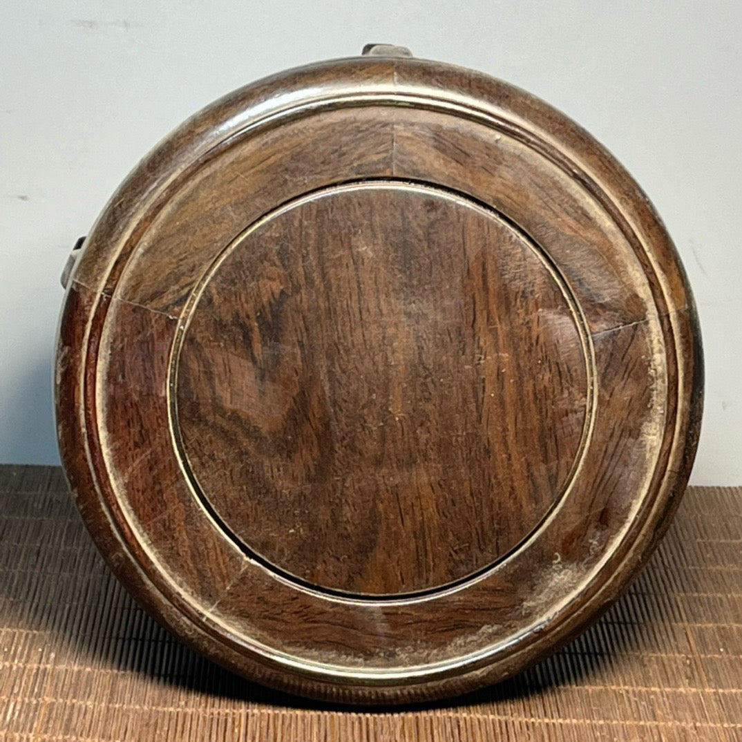 Black sandalwood carved small base small flower rack