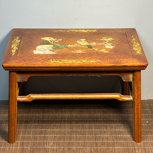 Sandalwood inlaid shell carved small table