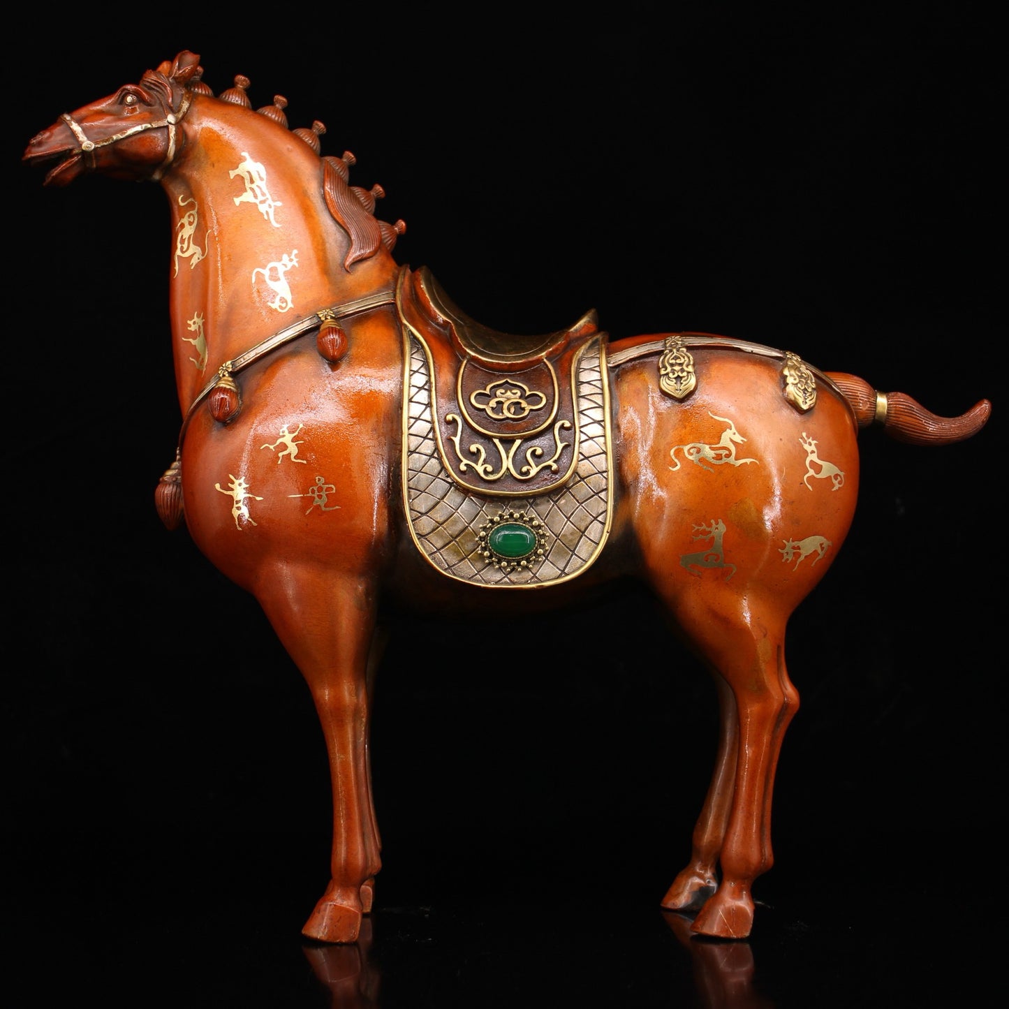 Chinese antique pure copper horse