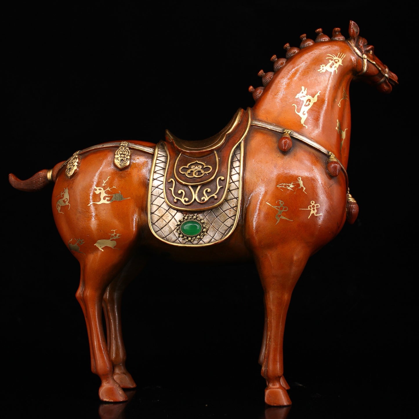 Chinese antique pure copper horse