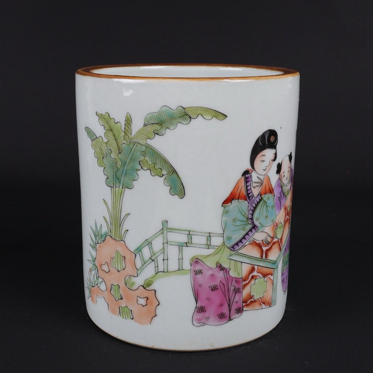 Pink pretty girl patterned pen holder