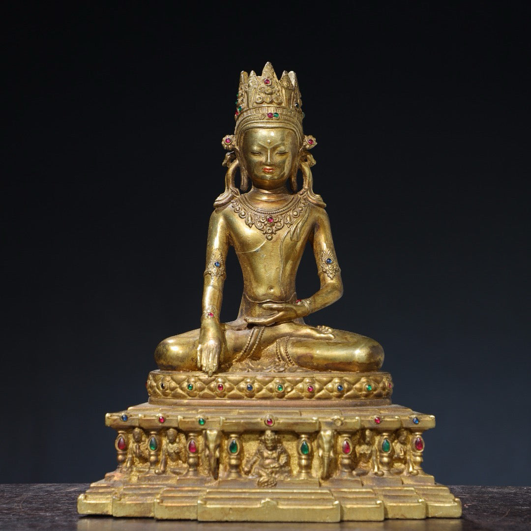 Chinese antique pure copper Buddha statue