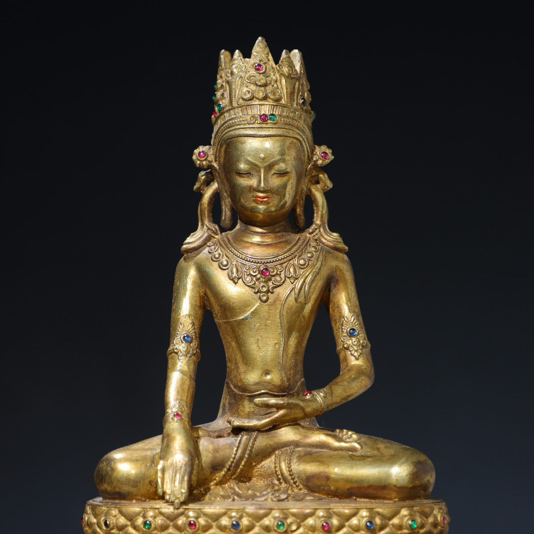 Chinese antique pure copper Buddha statue