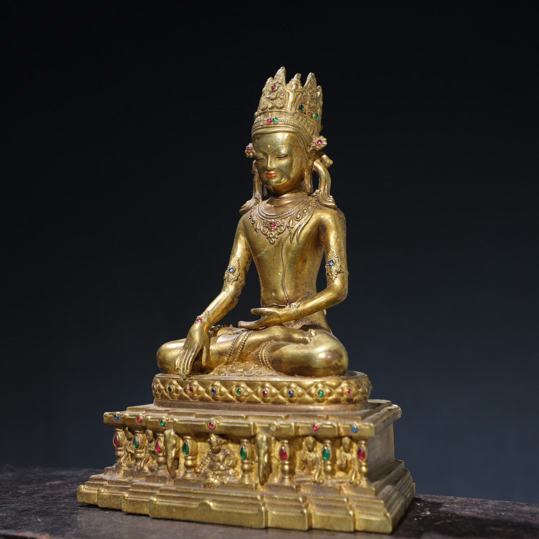 Chinese antique pure copper Buddha statue