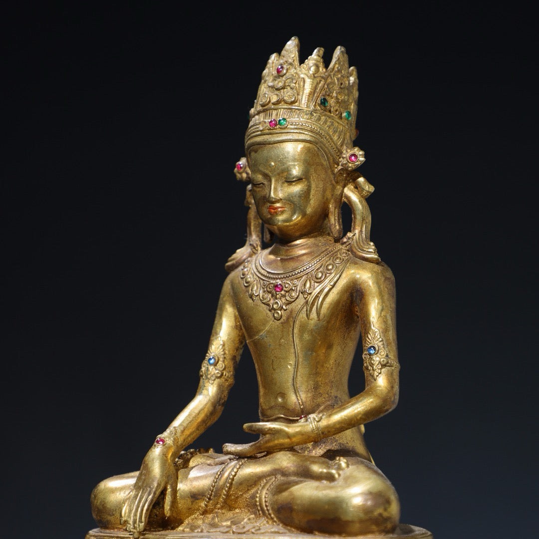 Chinese antique pure copper Buddha statue