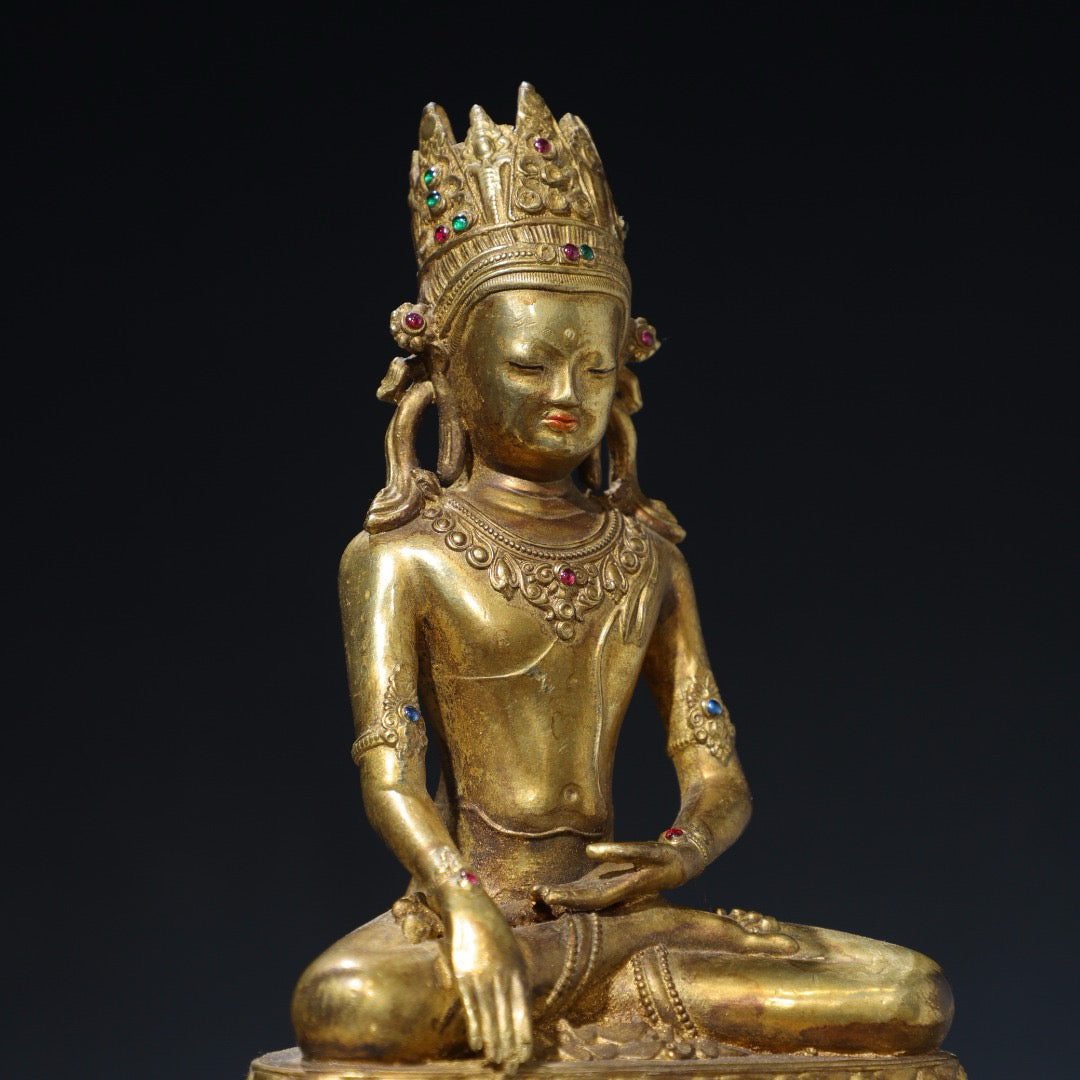 Chinese antique pure copper Buddha statue