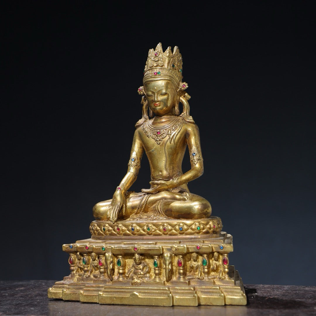 Chinese antique pure copper Buddha statue