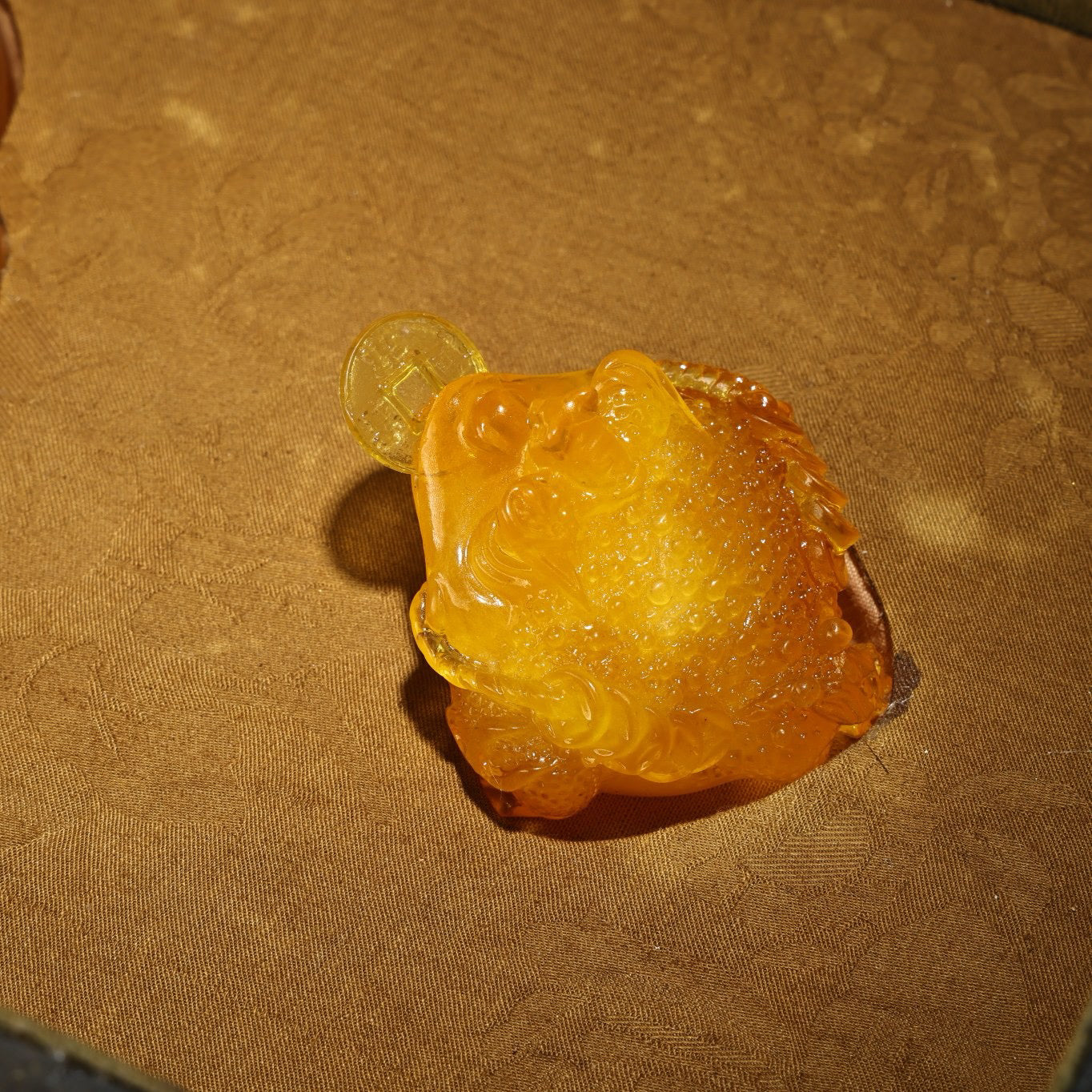 Chinese antique honey wax carved pumpkin