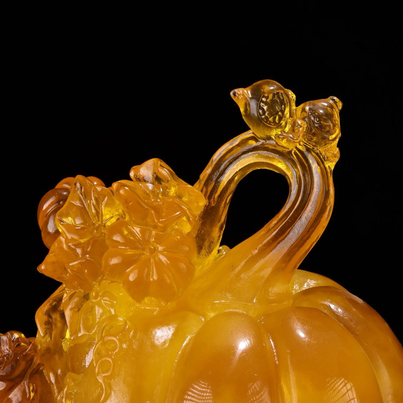 Chinese antique honey wax carved pumpkin