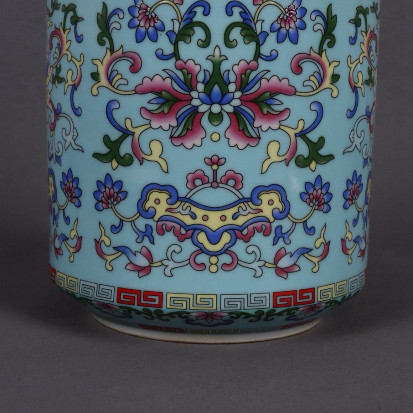 Enamel colored floral lucky pattern tea tube