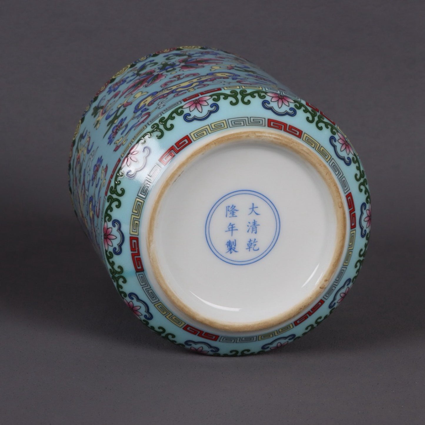 Enamel colored floral lucky pattern tea tube