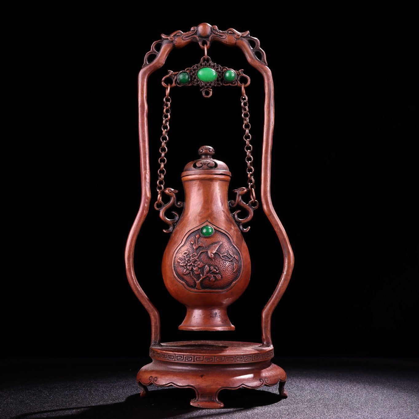 Chinese antique pure copper and purple copper vase