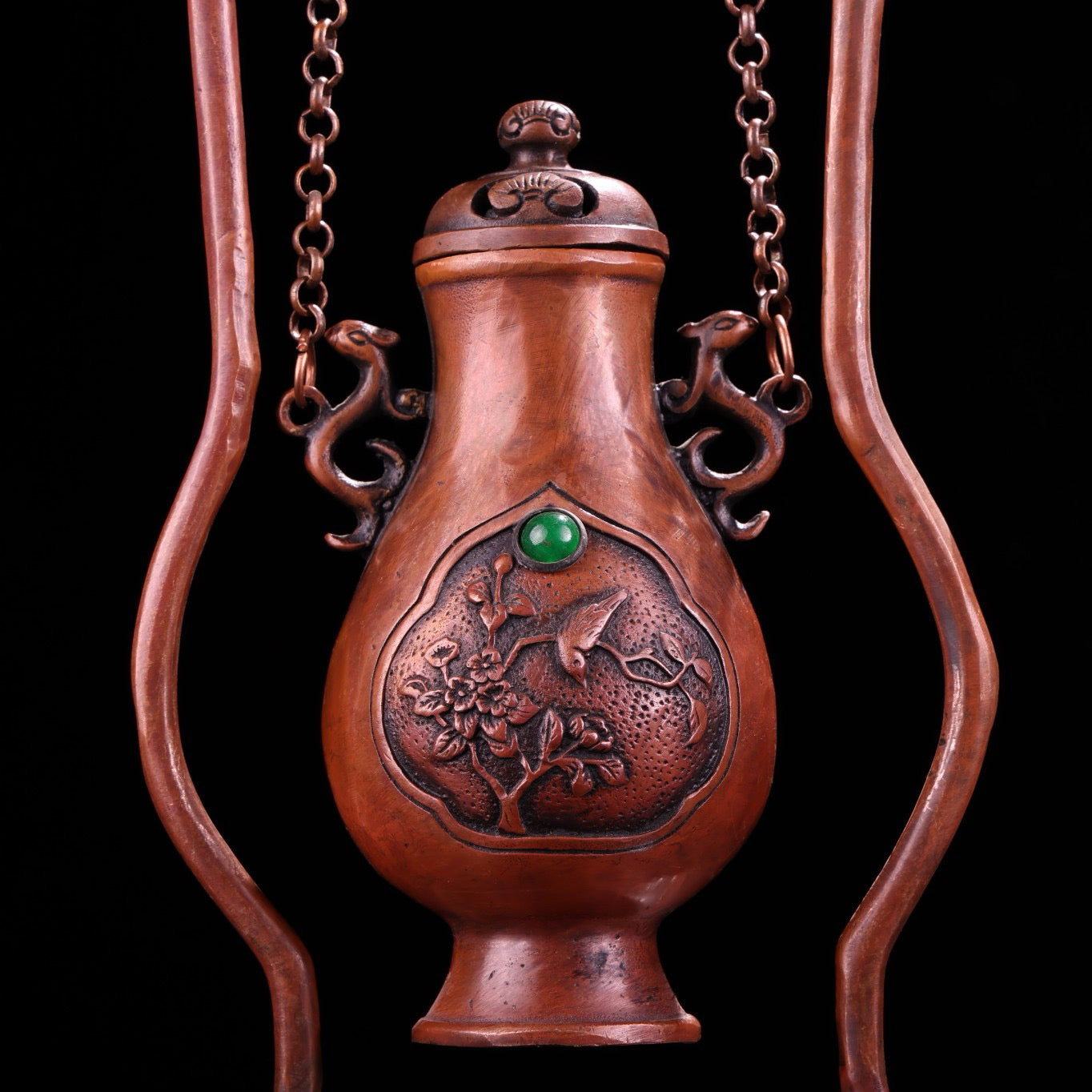 Chinese antique pure copper and purple copper vase