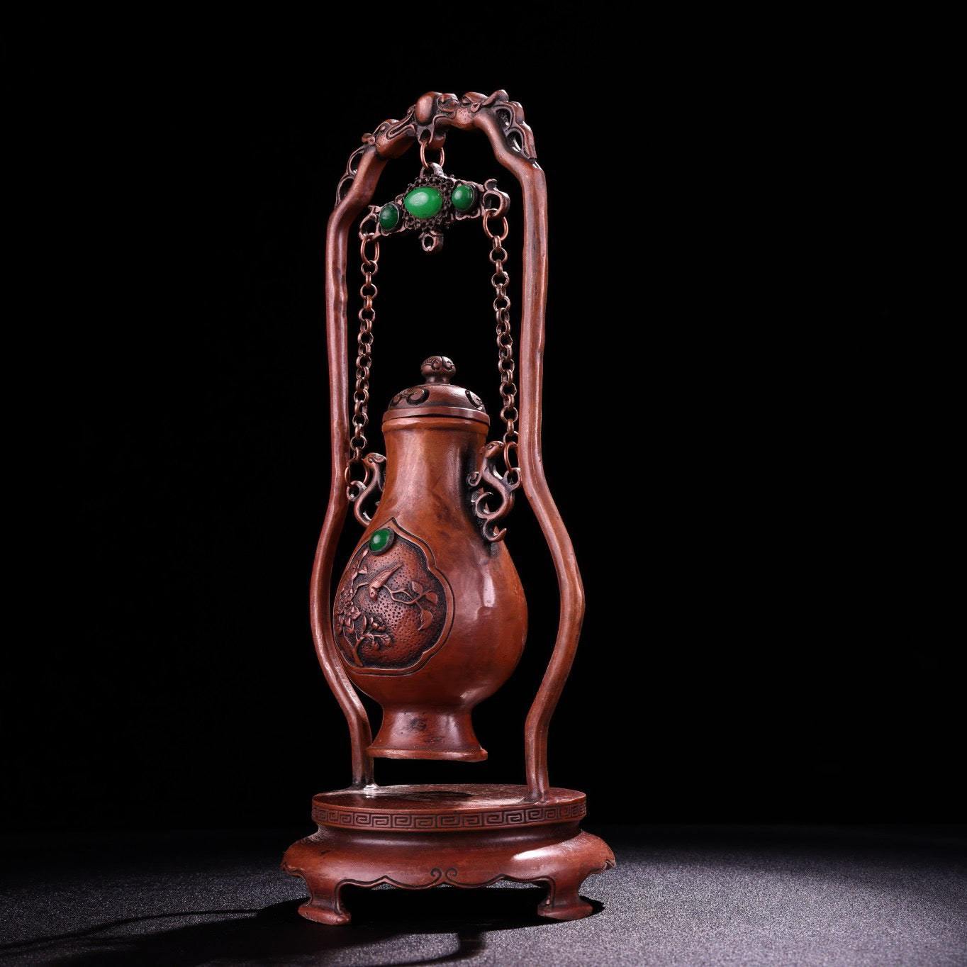 Chinese antique pure copper and purple copper vase