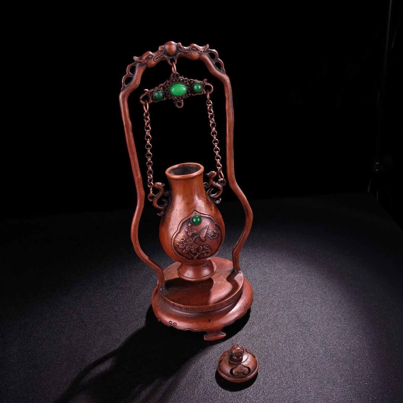 Chinese antique pure copper and purple copper vase