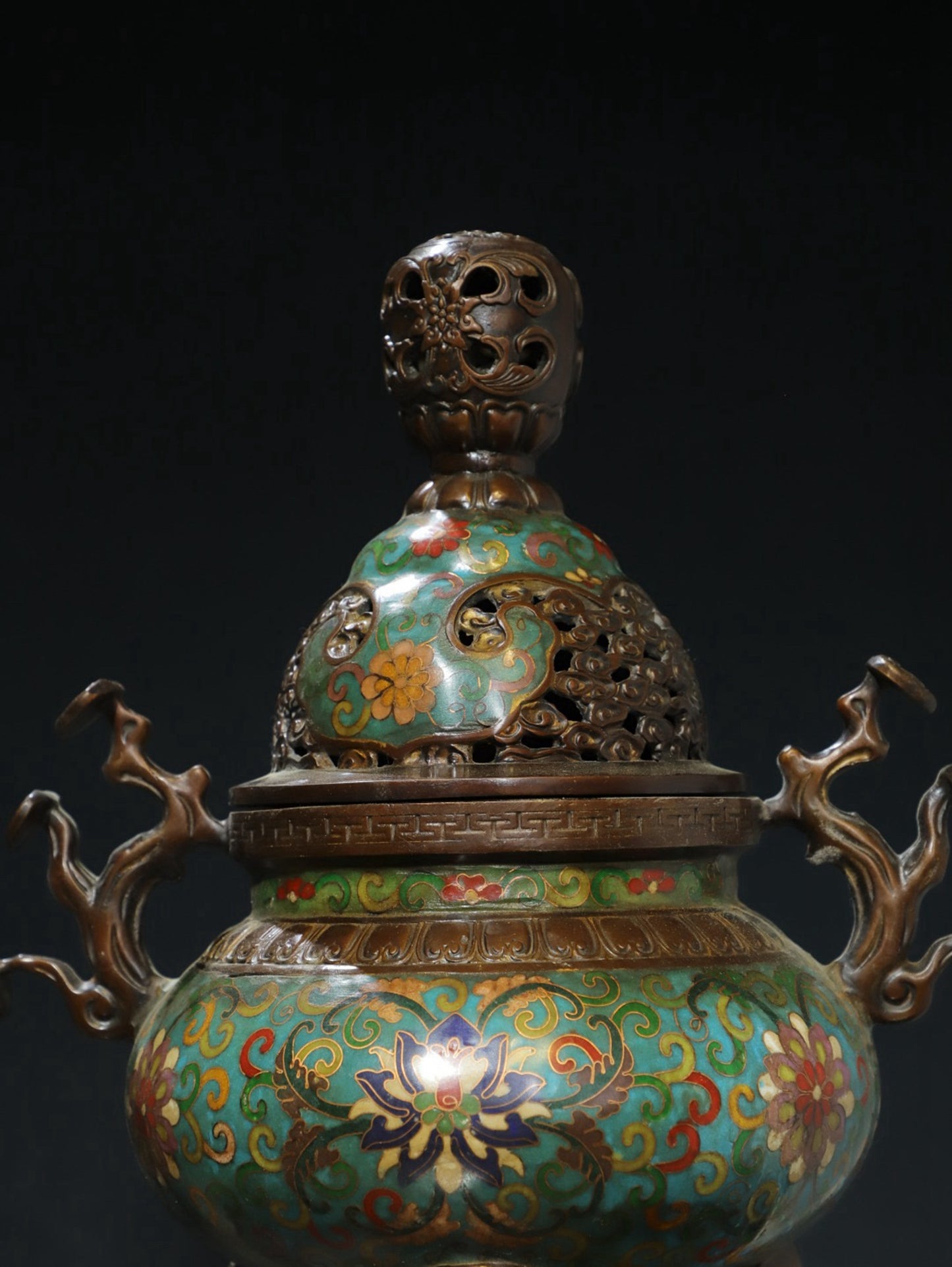 Copper cloisonn é wire enamel color [tangled lotus] aromatherapy stove