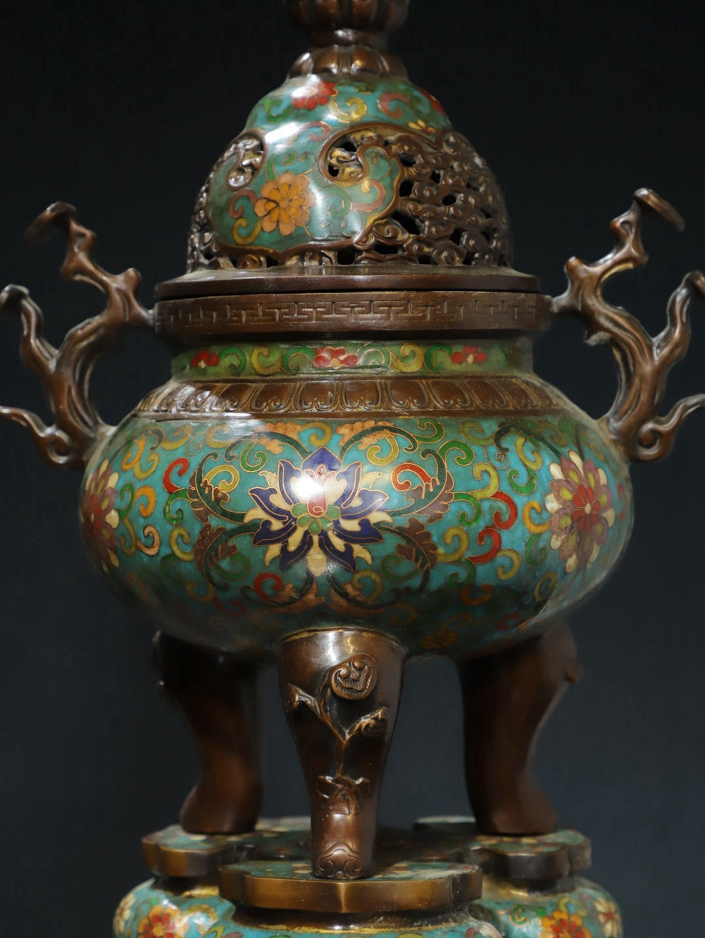 Copper cloisonn é wire enamel color [tangled lotus] aromatherapy stove