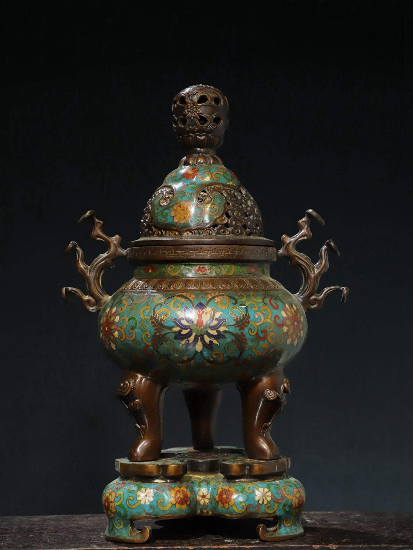 Copper cloisonn é wire enamel color [tangled lotus] aromatherapy stove